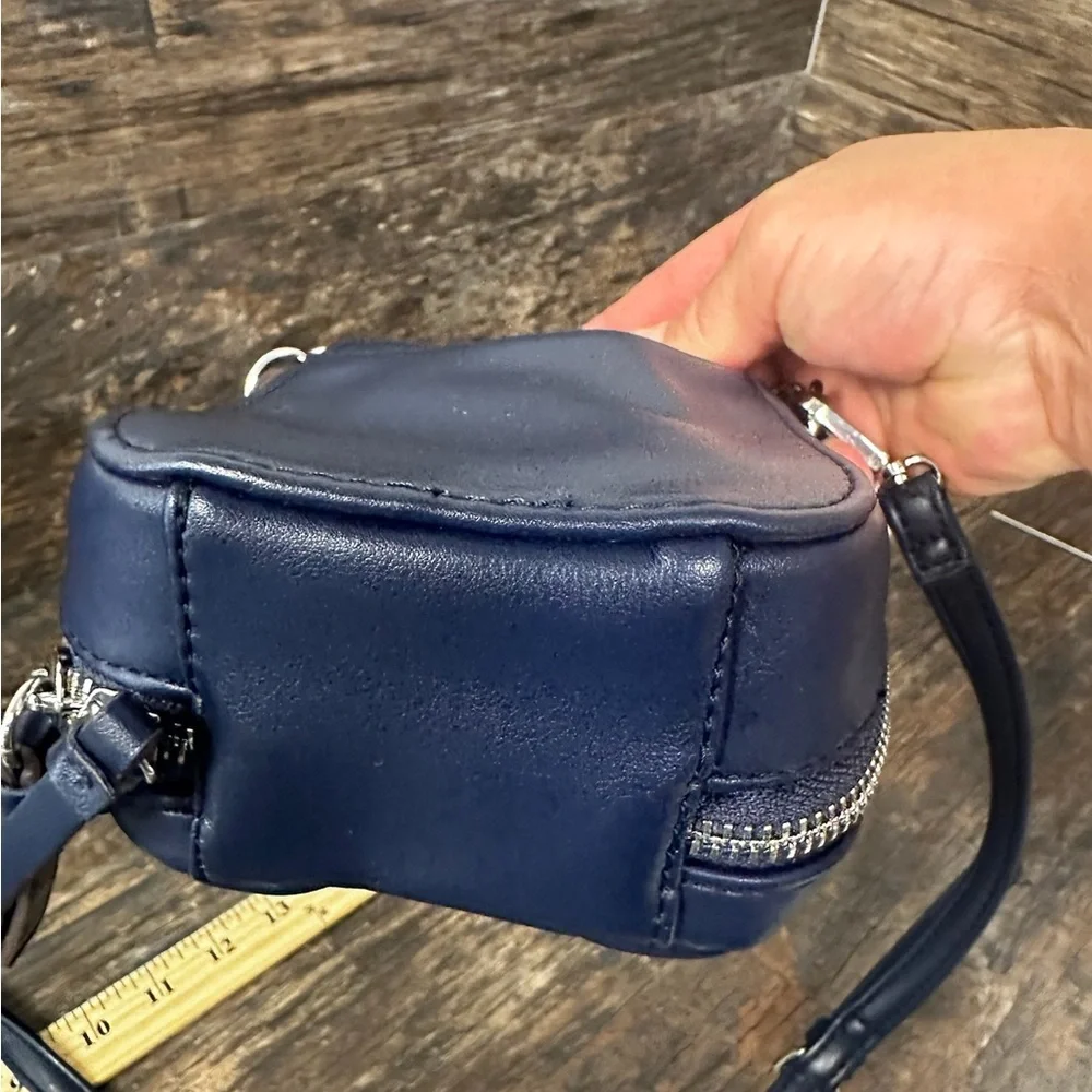 Navy Blue Crossbody Bag with Ornate Detailing